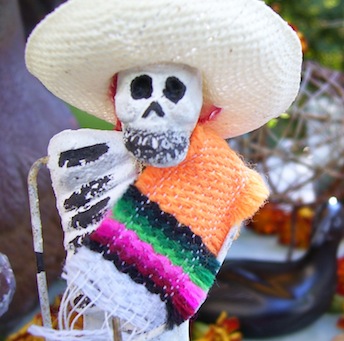 Photo of skeleton wearing sombrero